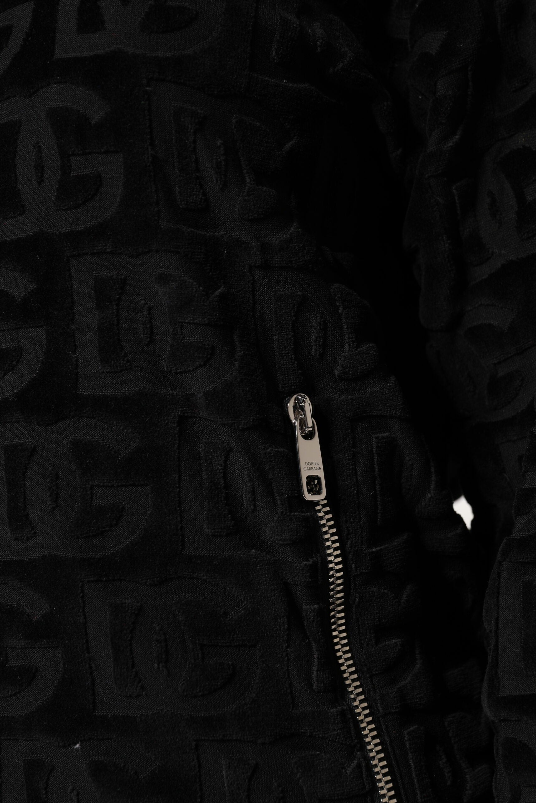 Dolce & Gabbana Black Logo Monogram Full Zip Bomber Jacket Dolce & Gabbana