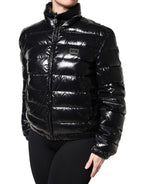 Dolce & Gabbana Black Logo Plaque Full Zip Puffer Jacket - Eljoys Fashion 