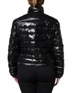 Dolce & Gabbana Black Logo Plaque Full Zip Puffer Jacket - Eljoys Fashion 