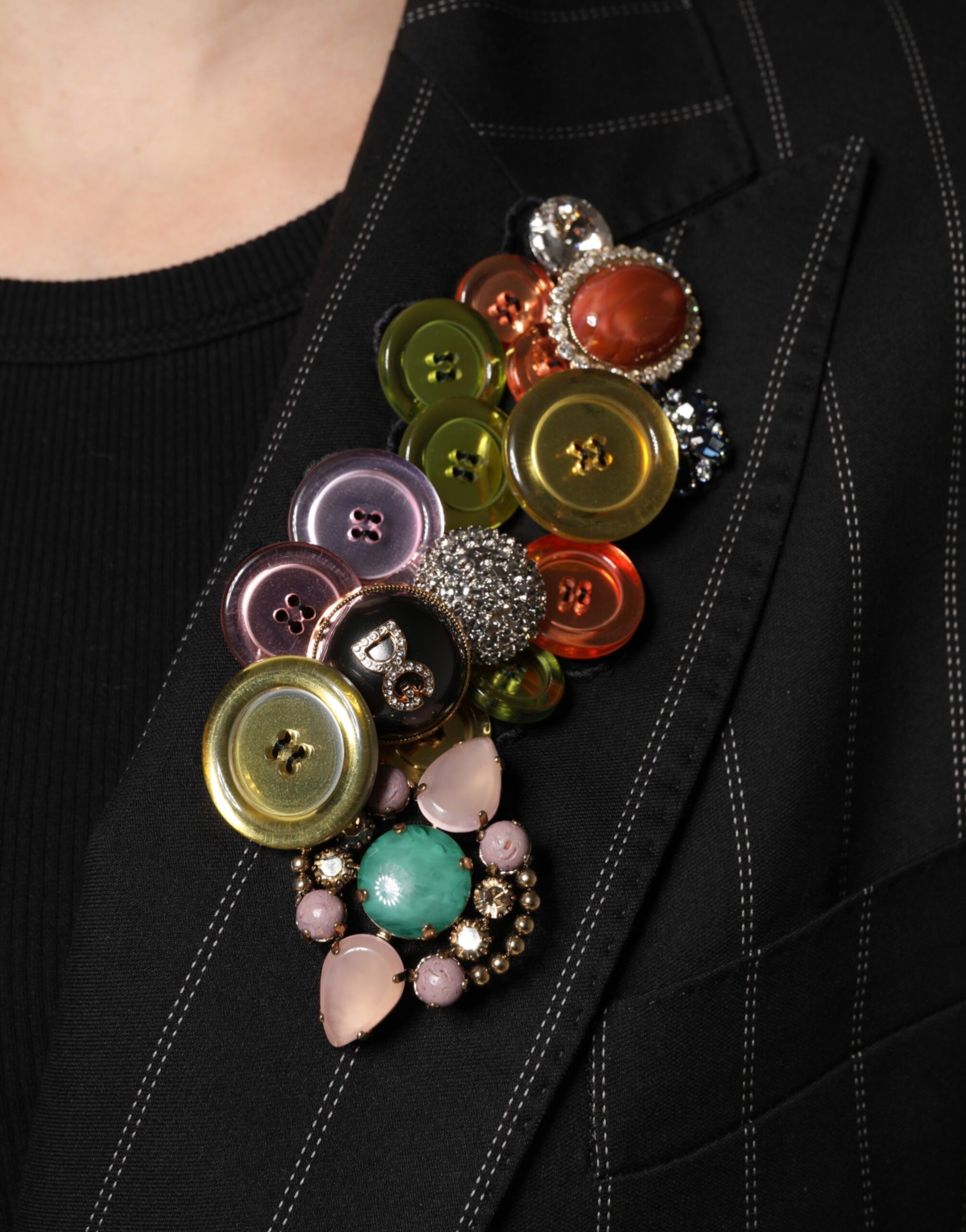 Dolce & Gabbana Multicolor Patchwork Embellished Coat Jacket Dolce & Gabbana