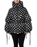 Dolce & Gabbana Black White Polka Dot Full Zip Puffer Jacket - Eljoys Fashion 