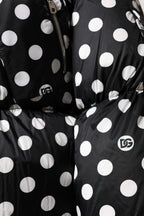 Dolce & Gabbana Black White Polka Dot Full Zip Puffer Jacket - Eljoys Fashion 