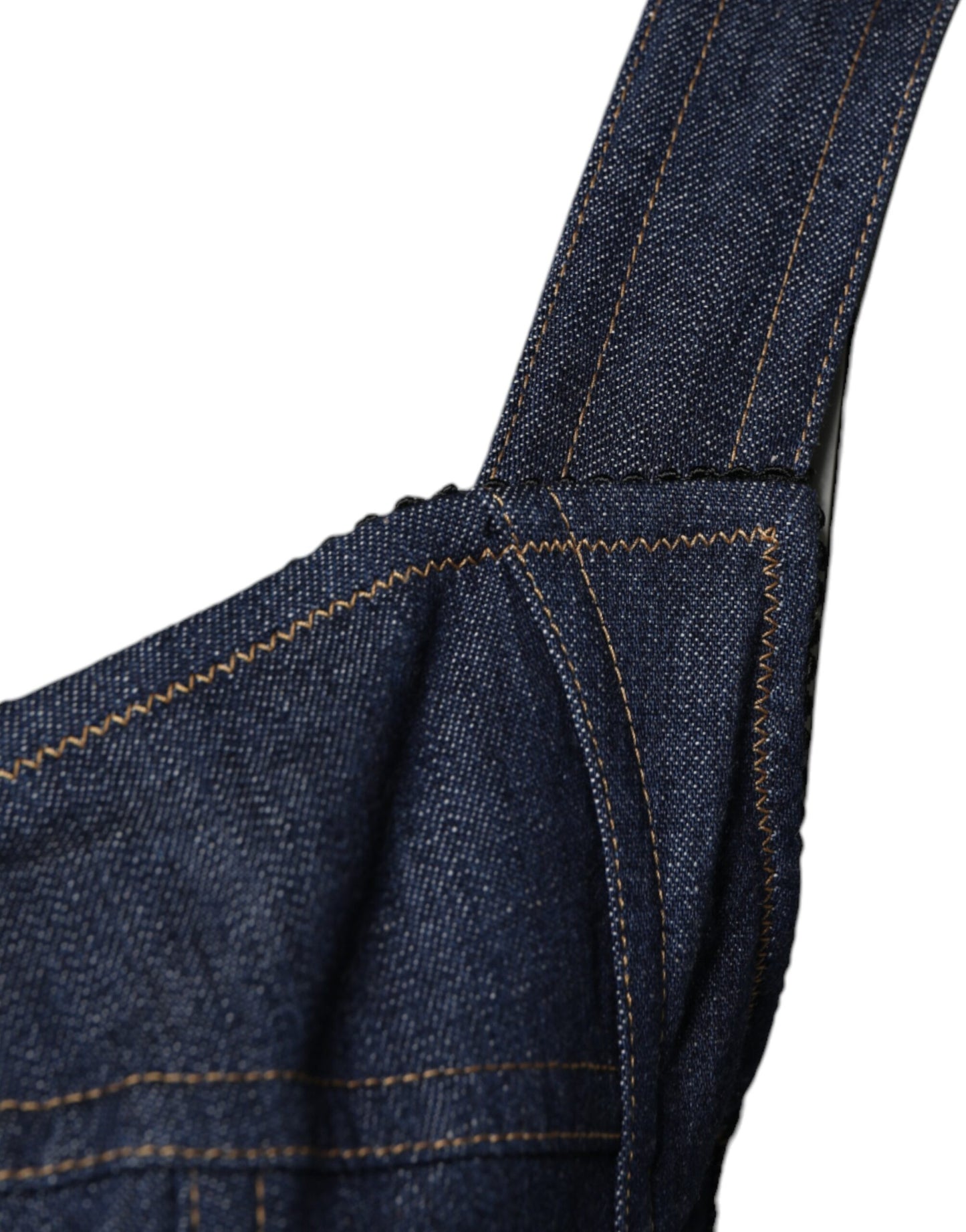 Dolce & Gabbana Blue Cotton Stretch Sleeveless Bodycon Denim Bodysuit Dolce & Gabbana