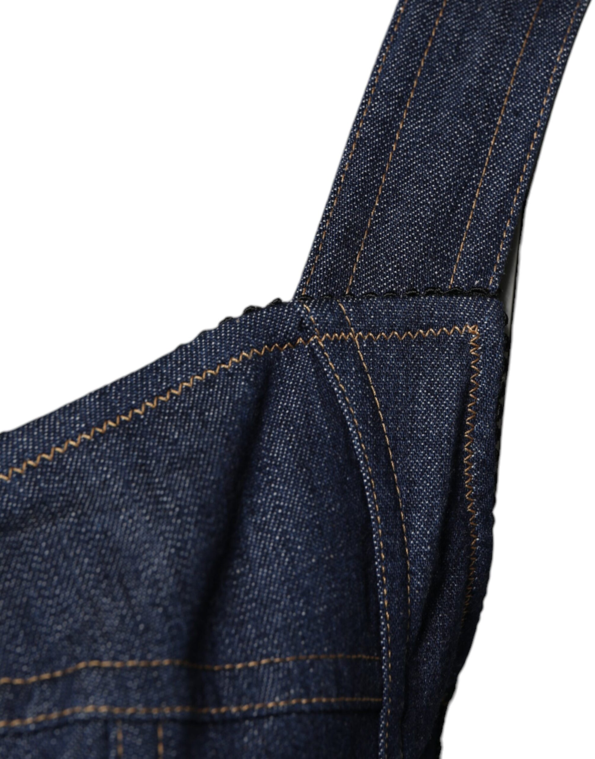 Dolce & Gabbana Blue Cotton Stretch Sleeveless Bodycon Denim Bodysuit Dolce & Gabbana