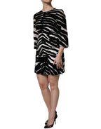 Dolce & Gabbana Black White Zebra A-line Sheath Mini Dress - Eljoys Fashion 