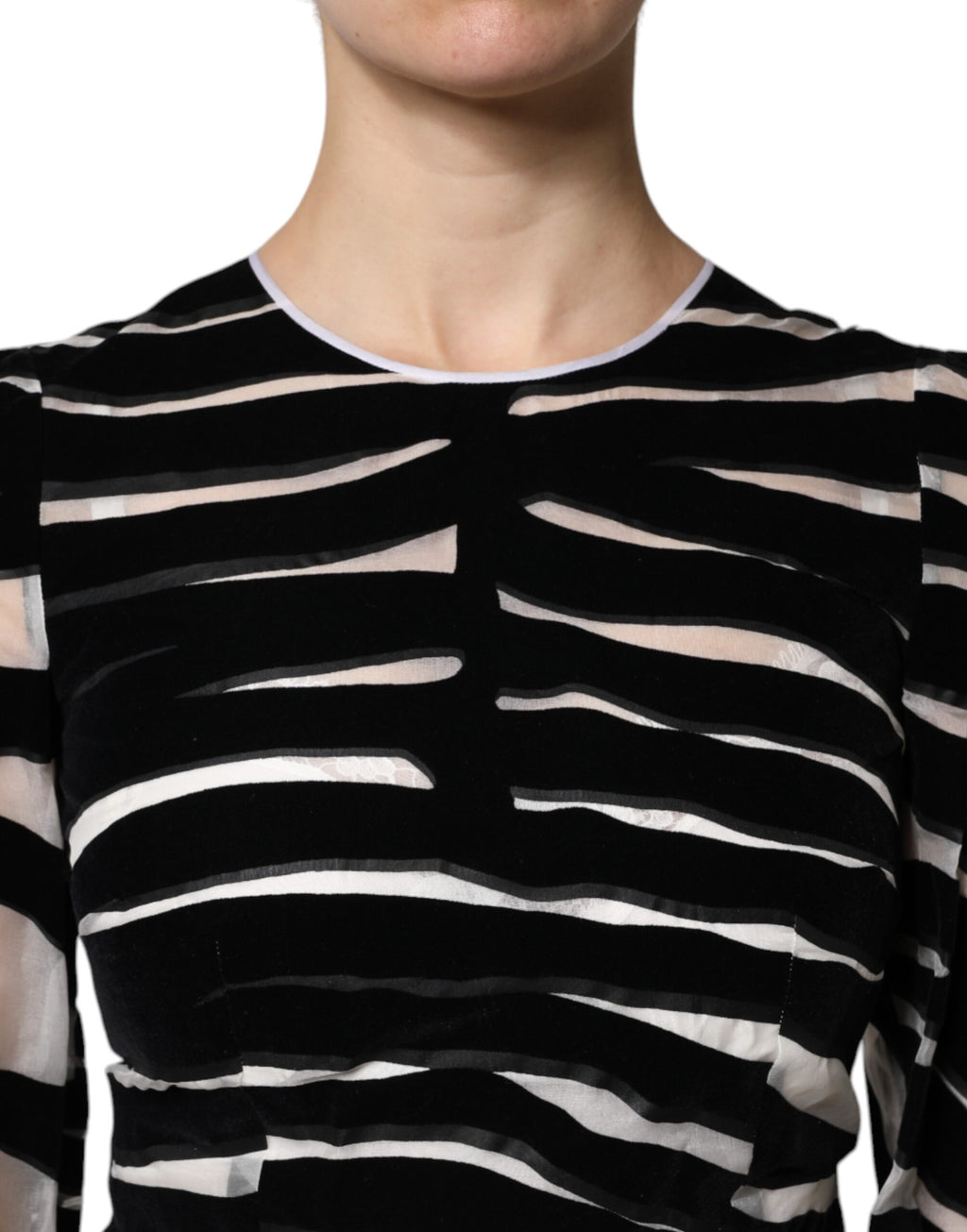 Dolce & Gabbana Black White Zebra A-line Sheath Mini Dress - Eljoys Fashion 