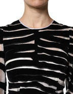 Dolce & Gabbana Black White Zebra A-line Sheath Mini Dress - Eljoys Fashion 