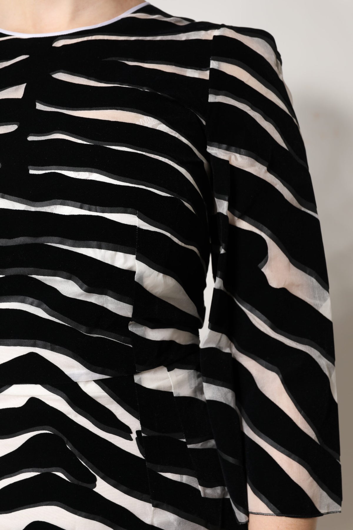 Dolce & Gabbana Black White Zebra A-line Sheath Mini Dress - Eljoys Fashion 