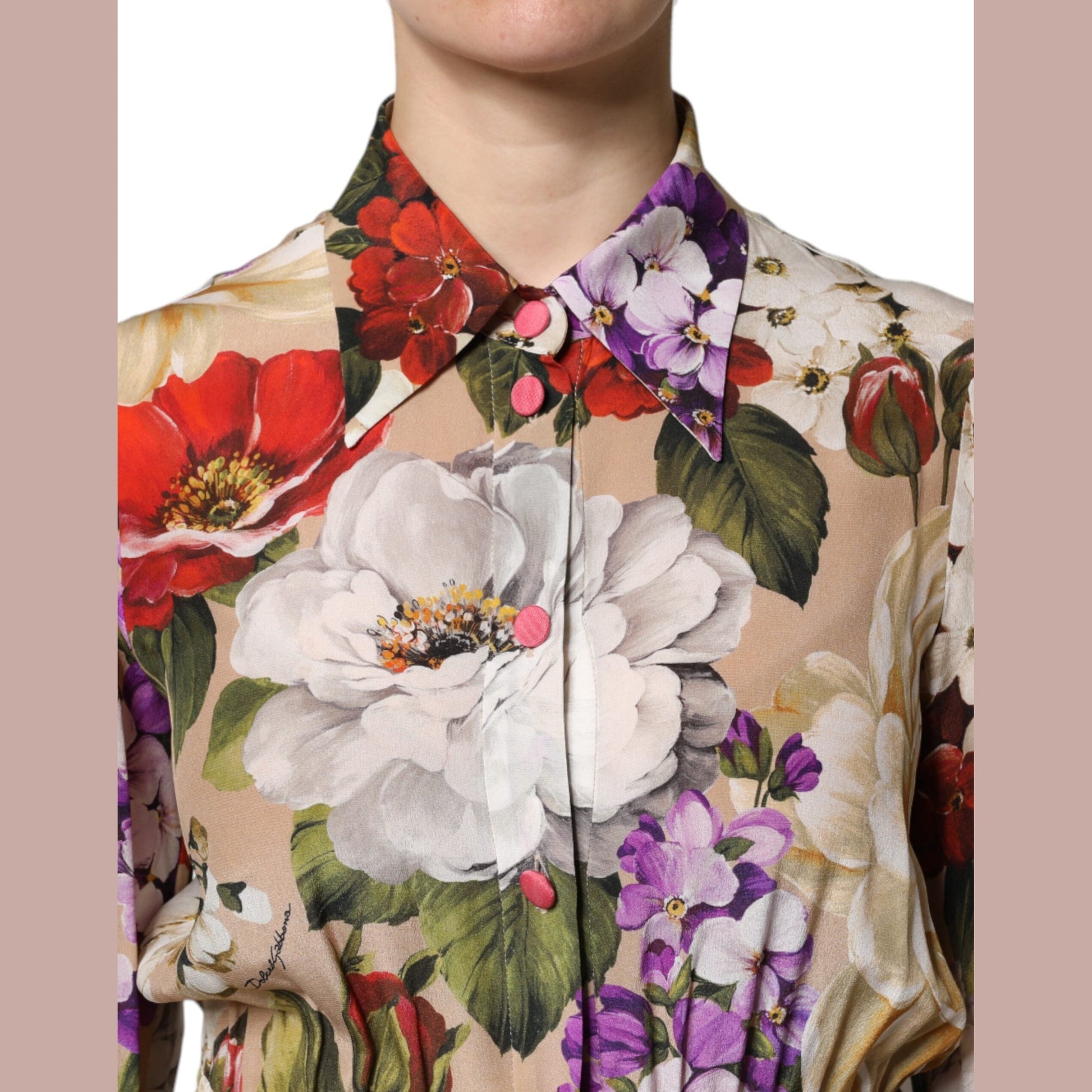 Dolce & Gabbana Multicolor Floral Wide Leg Jumpsuit Dress