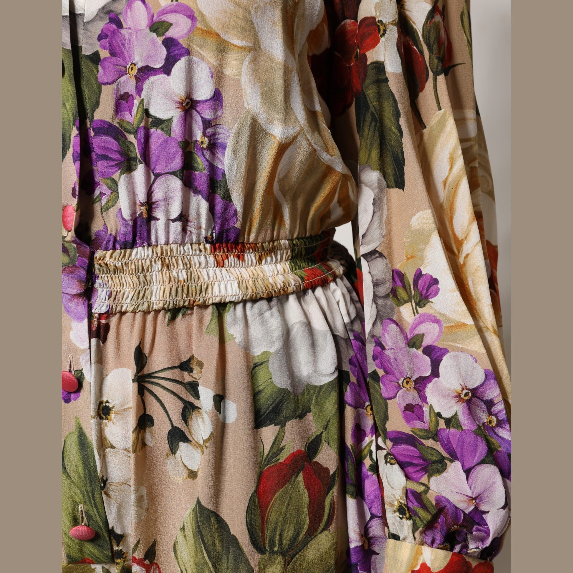 Dolce & Gabbana Multicolor Floral Wide Leg Jumpsuit Dress