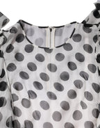 Dolce & Gabbana White Polka Dotted Silk Blend A-line Dress