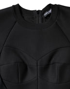 Dolce & Gabbana Black Cotton Long Sleeves A-line Mini Dress - Eljoys Fashion 