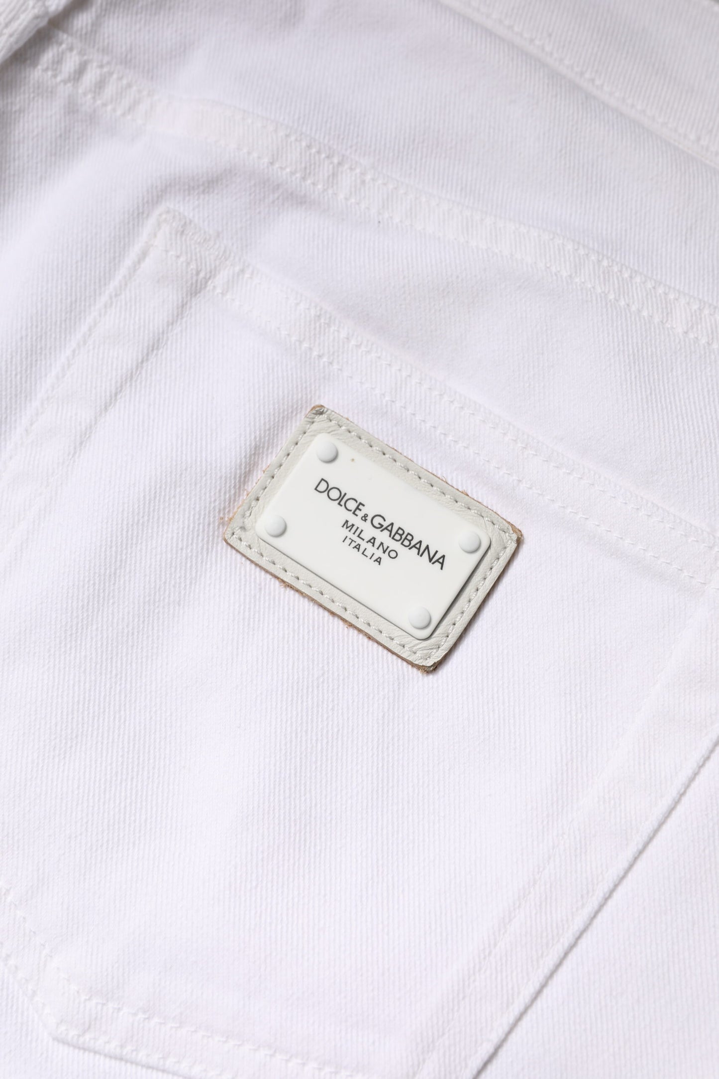 Dolce & Gabbana White Cotton Mid Waist Skinny Denim Jeans Dolce & Gabbana