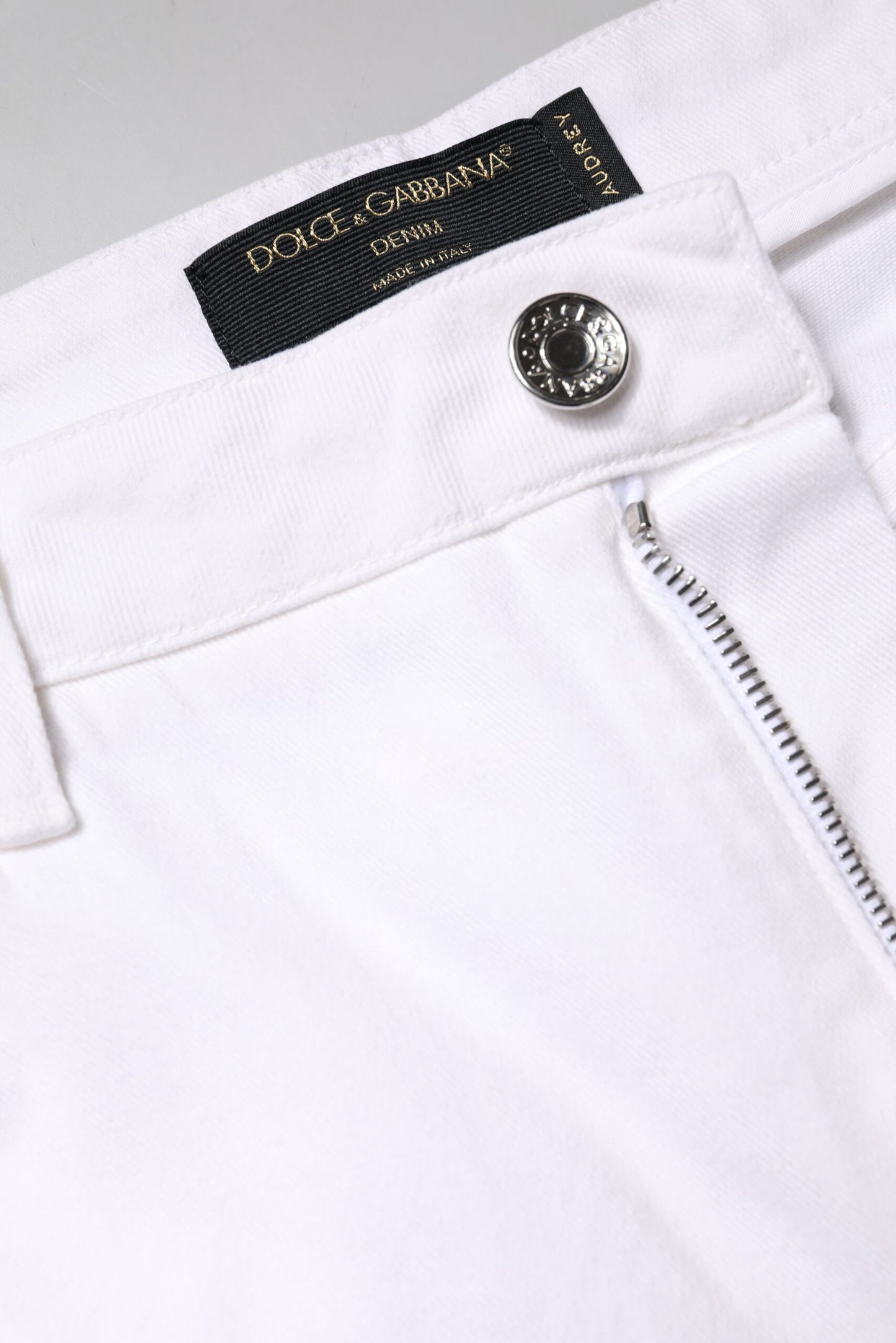 Dolce & Gabbana White Cotton Mid Waist Skinny Denim Jeans Dolce & Gabbana