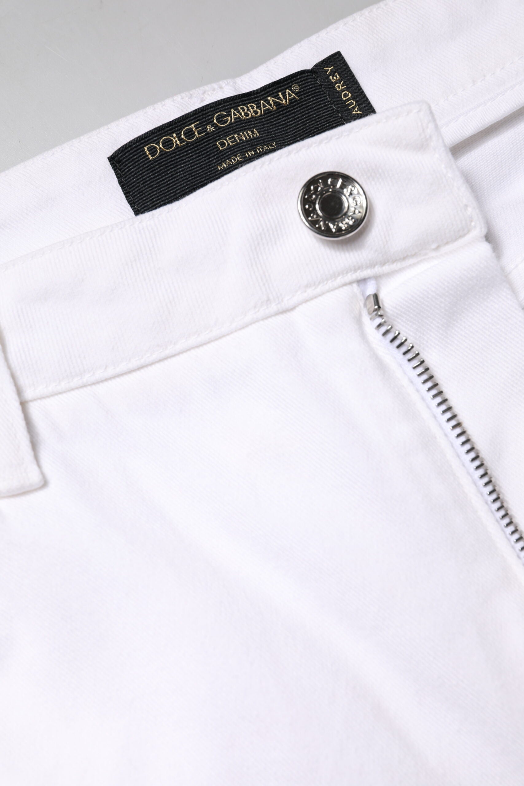 Dolce & Gabbana White Cotton Mid Waist Skinny Denim Jeans Dolce & Gabbana