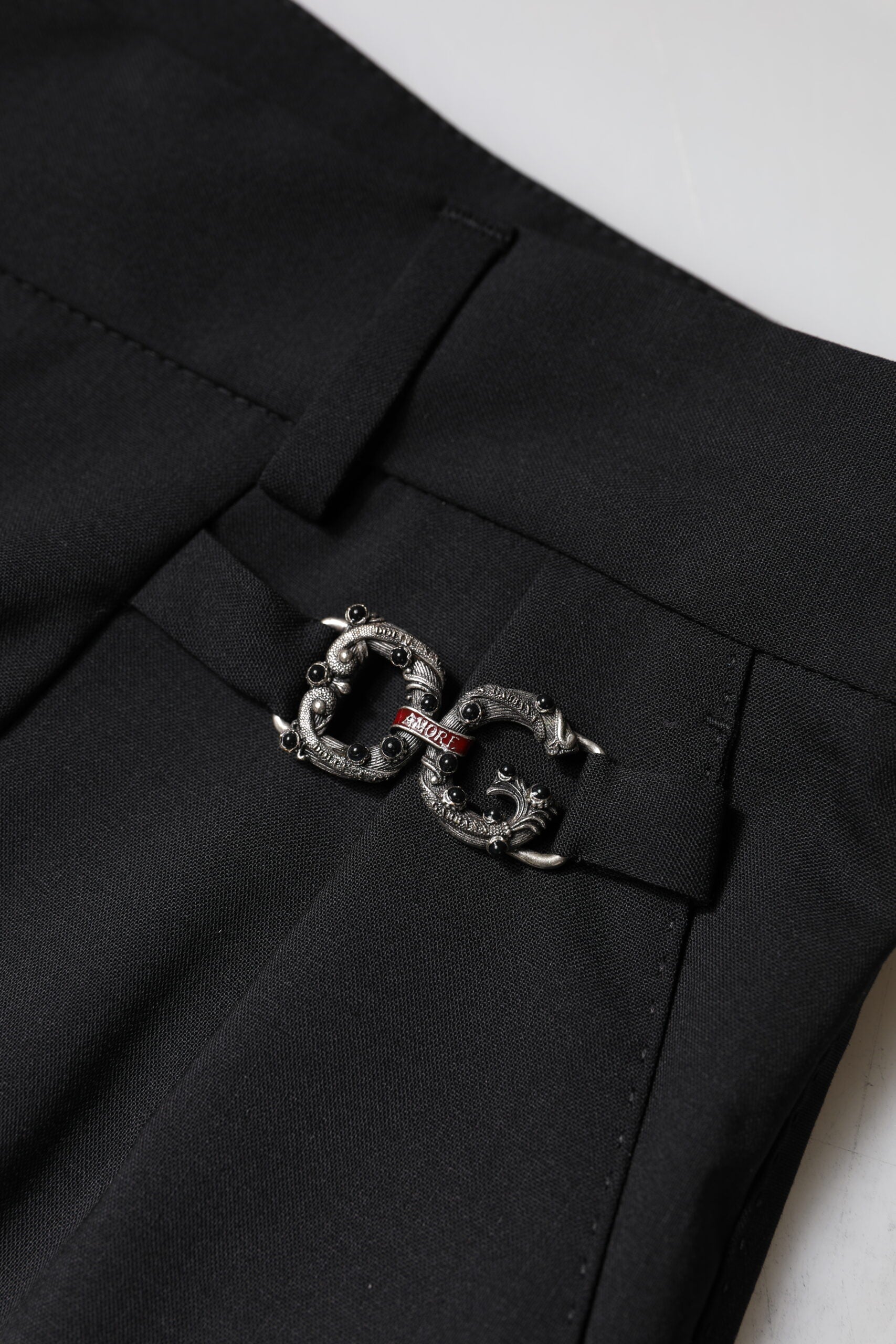 Dolce & Gabbana Black Polyester High Waist Dress Pants Dolce & Gabbana