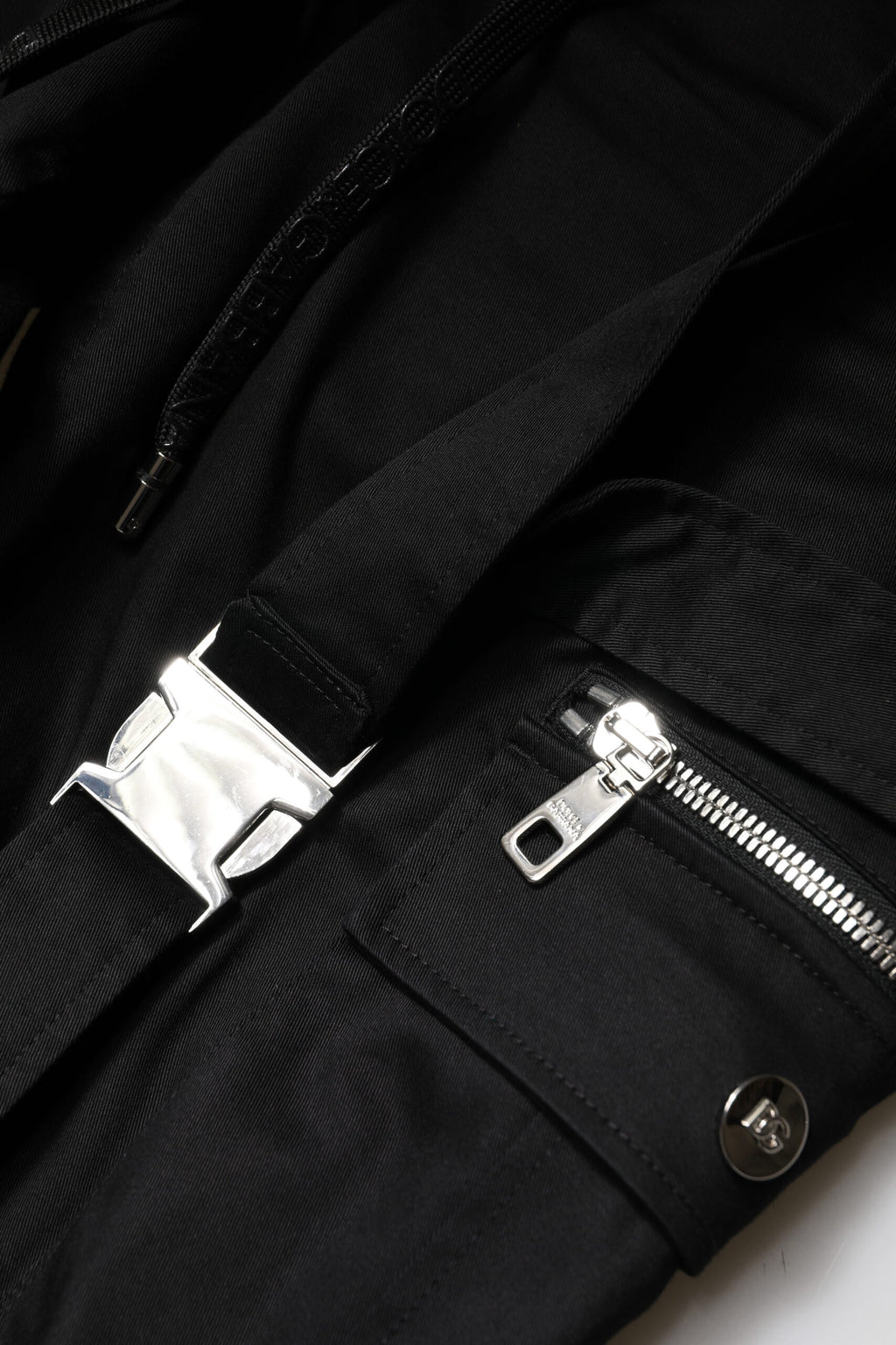 Dolce & Gabbana Black Cotton High Waist Cargo Pants - Eljoys Fashion 