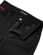 Dolce & Gabbana Black Cotton High Waist Skinny Denim Jeans - Eljoys Fashion 
