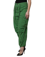 Dolce & Gabbana Green Cotton High Waist Cargo Pants - Eljoys Fashion 