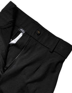 Dolce & Gabbana Black Nylon High Waist Slim Fit Pants - Eljoys Fashion 