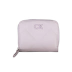Calvin Klein purple polyester women's wallet with multiple card slots and a sleek design.