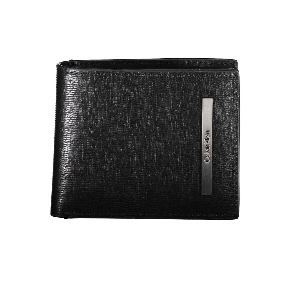Calvin Klein Nero Eco Pelle men's wallet with multiple card slots and sleek black leather design.