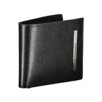 Calvin Klein Nero Eco Pelle men's wallet with black leather finish and multiple card slots, stylish and slim design.