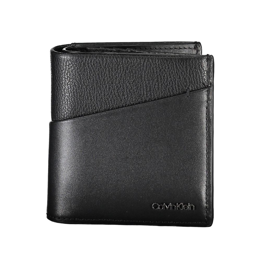 Calvin Klein Nero Eco Leather men's wallet with multiple card slots and sleek design, shown in black leather.