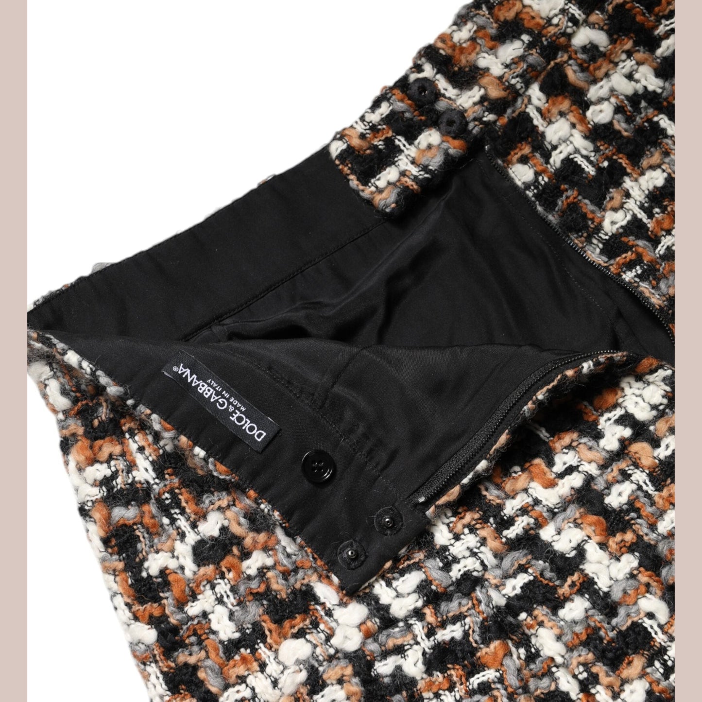 Dolce & Gabbana Multicolor High Waist Tartan Tweed Mini Skirt