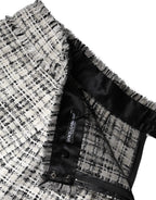 Dolce & Gabbana White Black High Waist Tartan Tweed Mini Skirt - Eljoys Fashion 