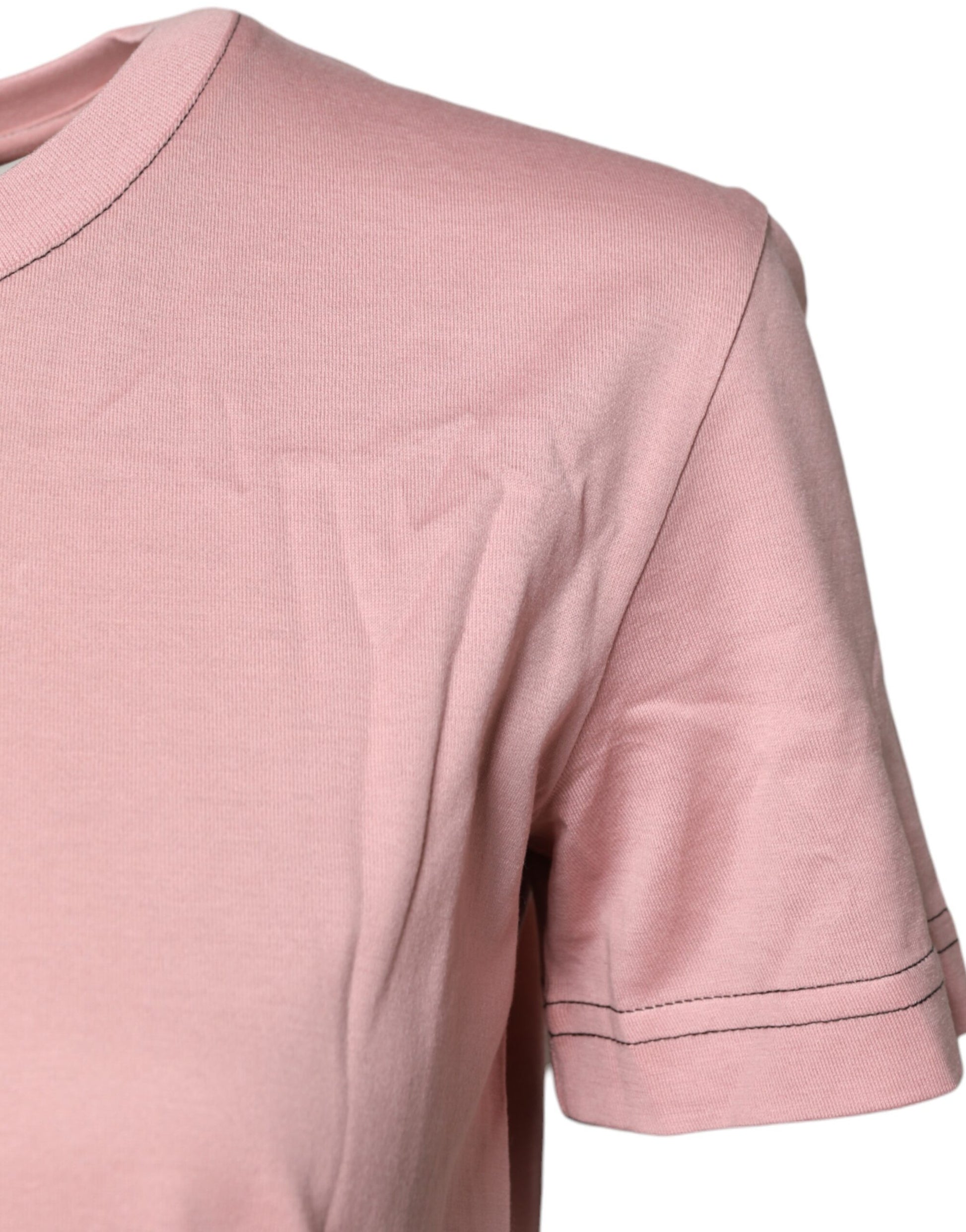 Dolce & Gabbana Pink Logo Print Cotton Crew Neck T-shirt Dolce & Gabbana