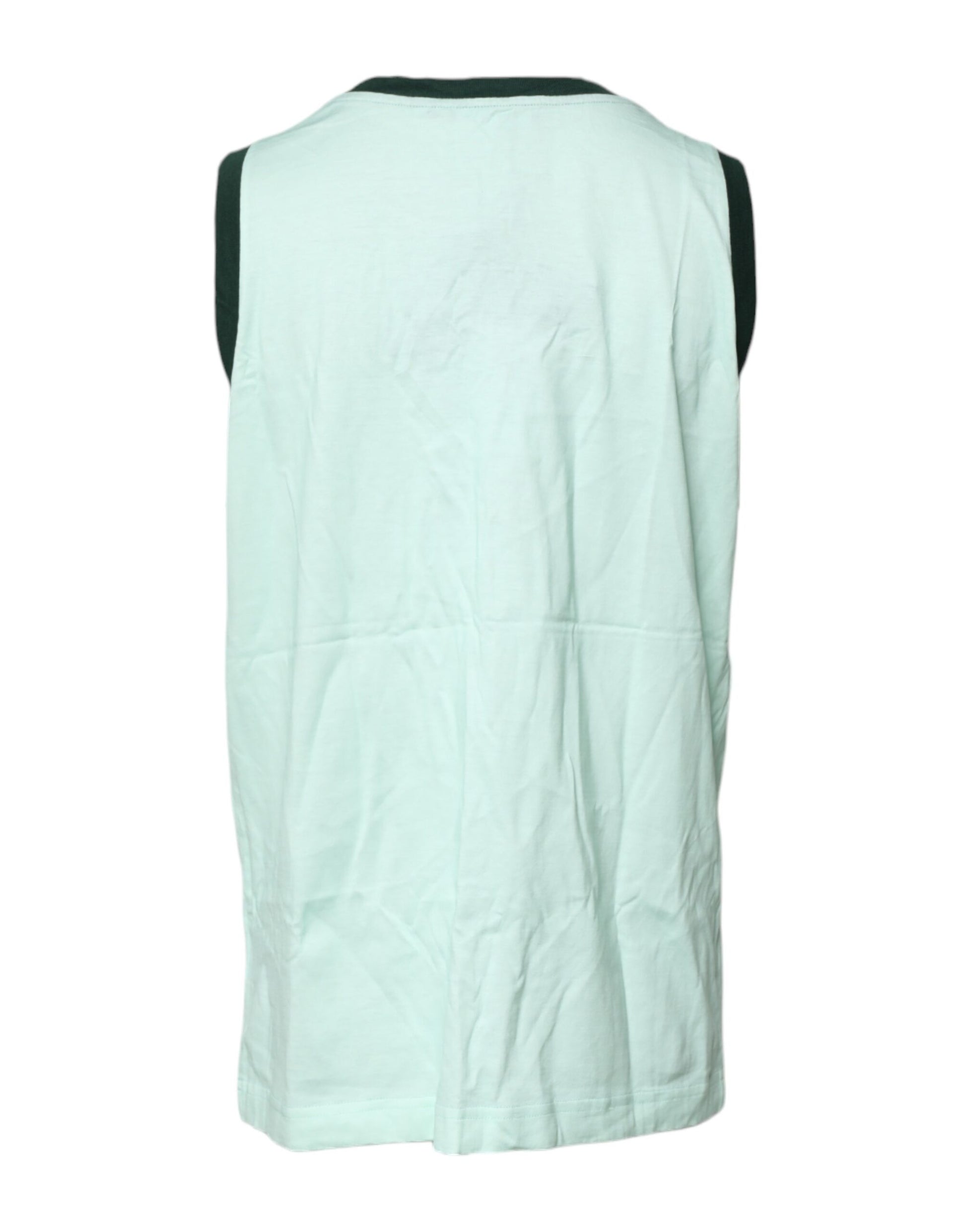 Dolce & Gabbana Light Green Graphic Print Sleeveless Tank T-shirt Dolce & Gabbana