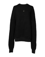 Dolce & Gabbana Black Cotton Crew Neck Sweatshirt Sweater - Eljoys Fashion 