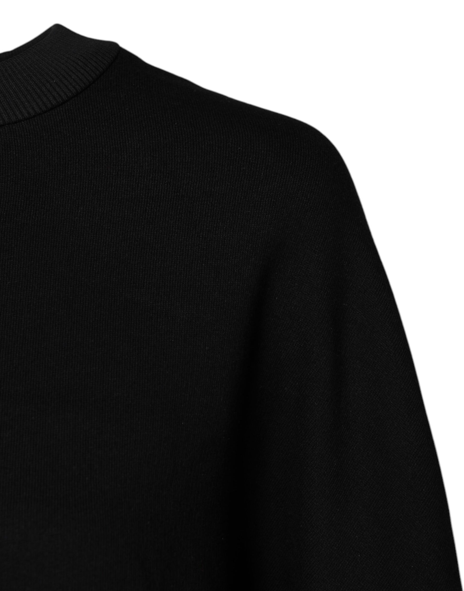Dolce & Gabbana Black Cotton Crew Neck Sweatshirt Sweater Dolce & Gabbana