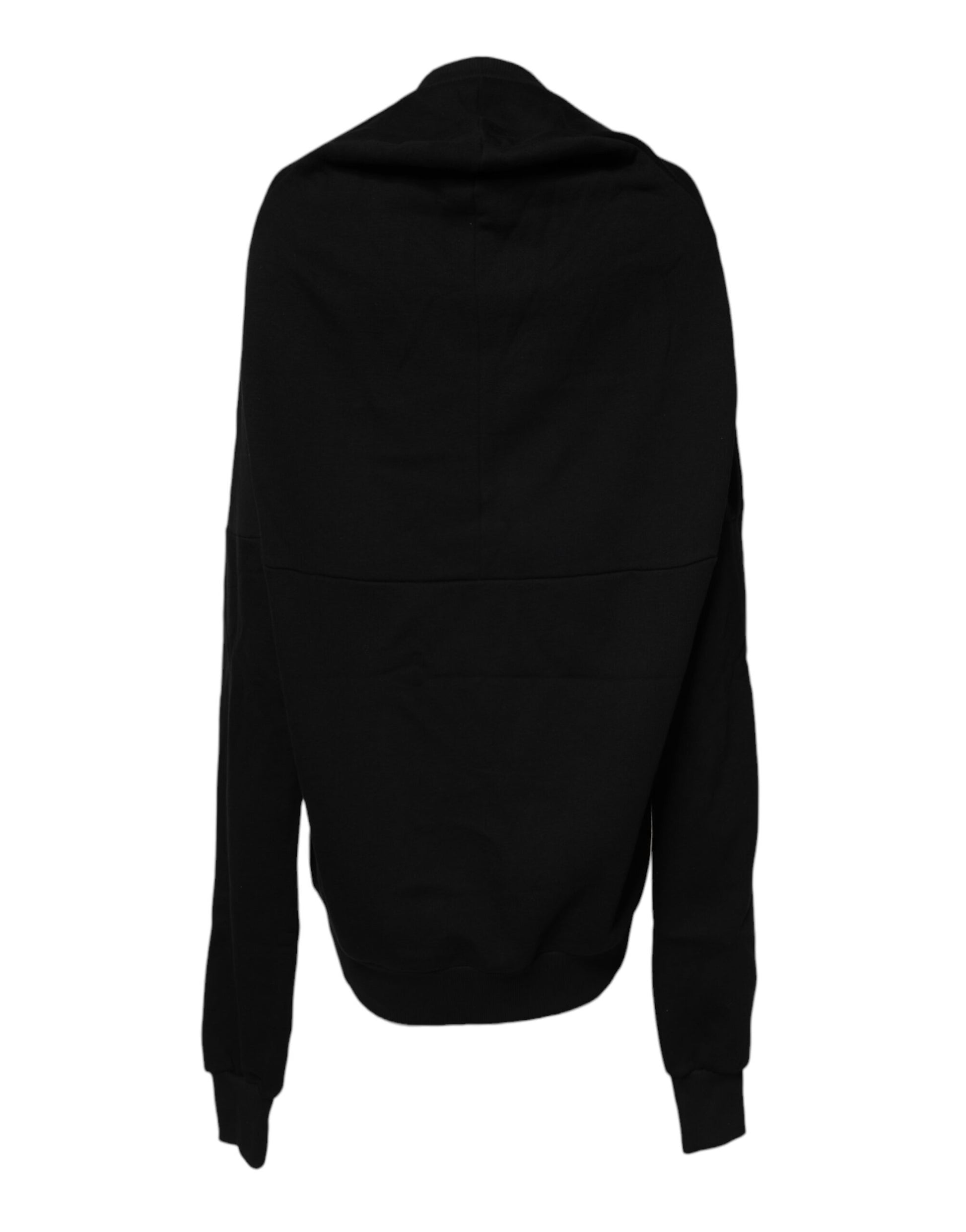 Dolce & Gabbana Black Cotton Crew Neck Sweatshirt Sweater Dolce & Gabbana