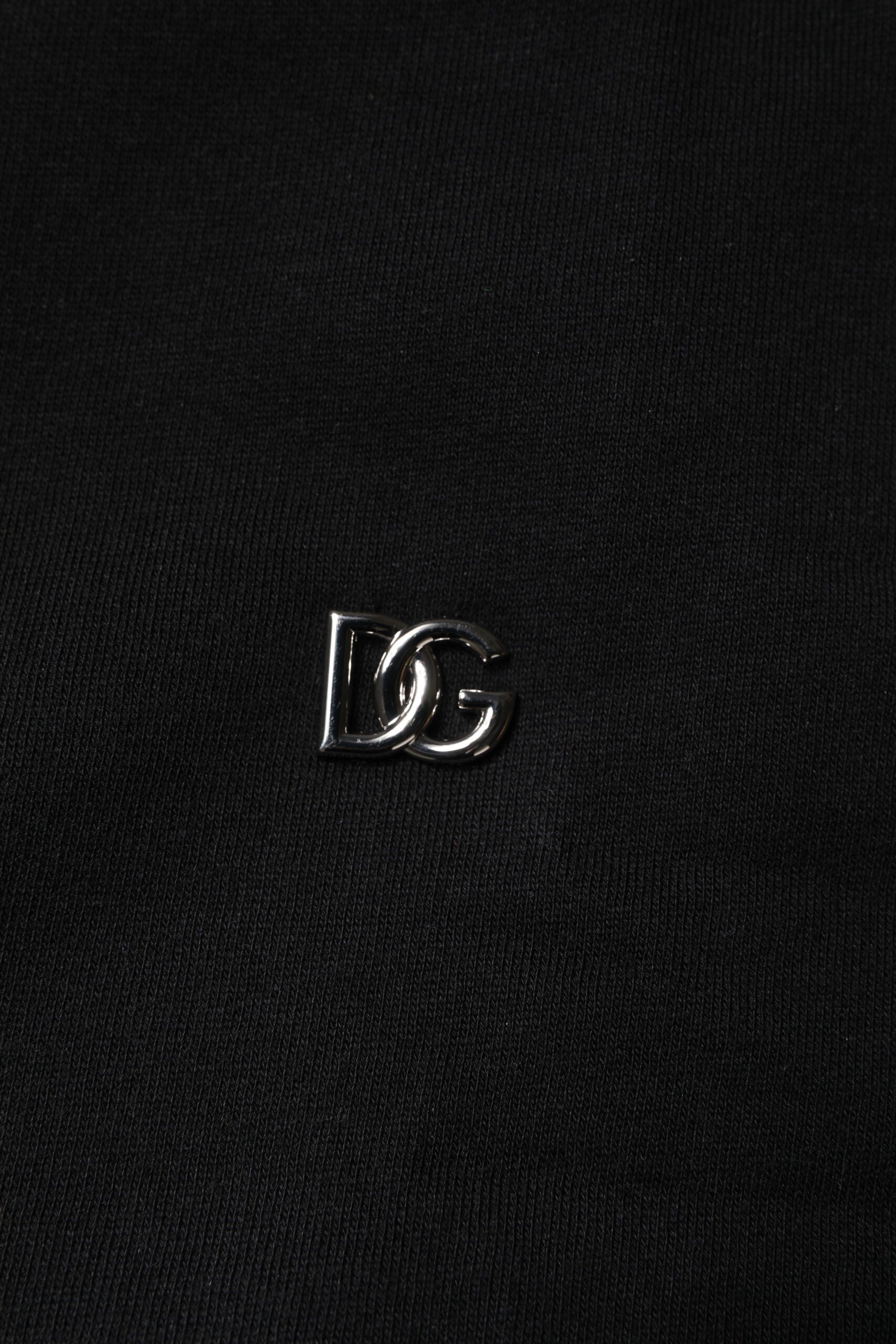 Dolce & Gabbana Black Cotton Crew Neck Sweatshirt Sweater Dolce & Gabbana