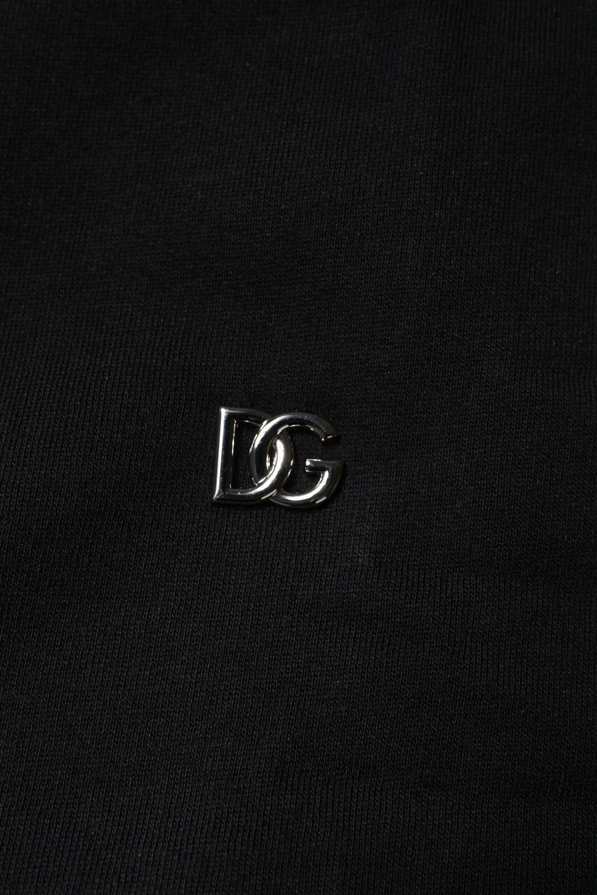 Dolce & Gabbana Black Cotton Crew Neck Sweatshirt Sweater - Eljoys Fashion 