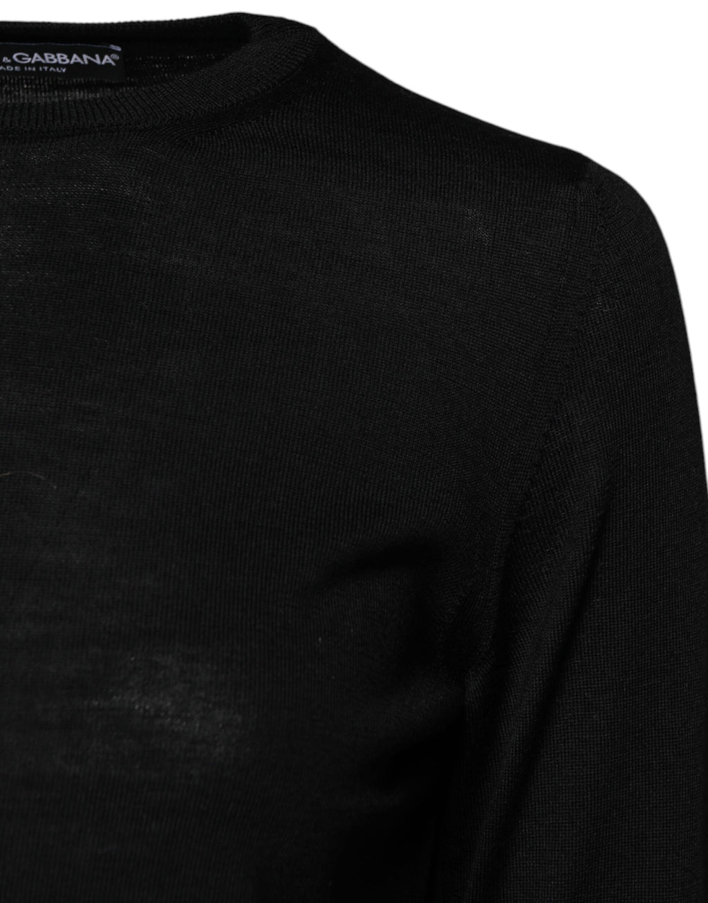 Dolce & Gabbana Black Wool Knit Crew Neck Pullover Sweater - Eljoys Fashion 