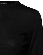 Dolce & Gabbana Black Wool Knit Crew Neck Pullover Sweater - Eljoys Fashion 
