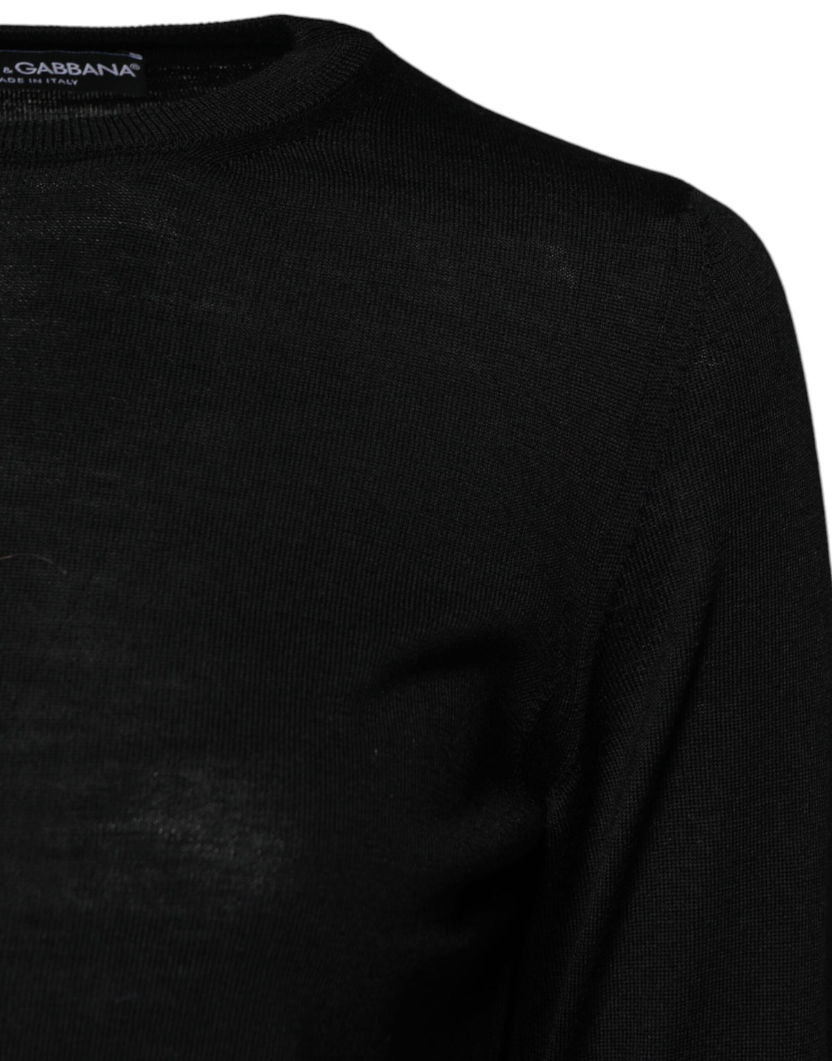 Dolce & Gabbana Black Wool Knit Crew Neck Pullover Sweater - Eljoys Fashion 