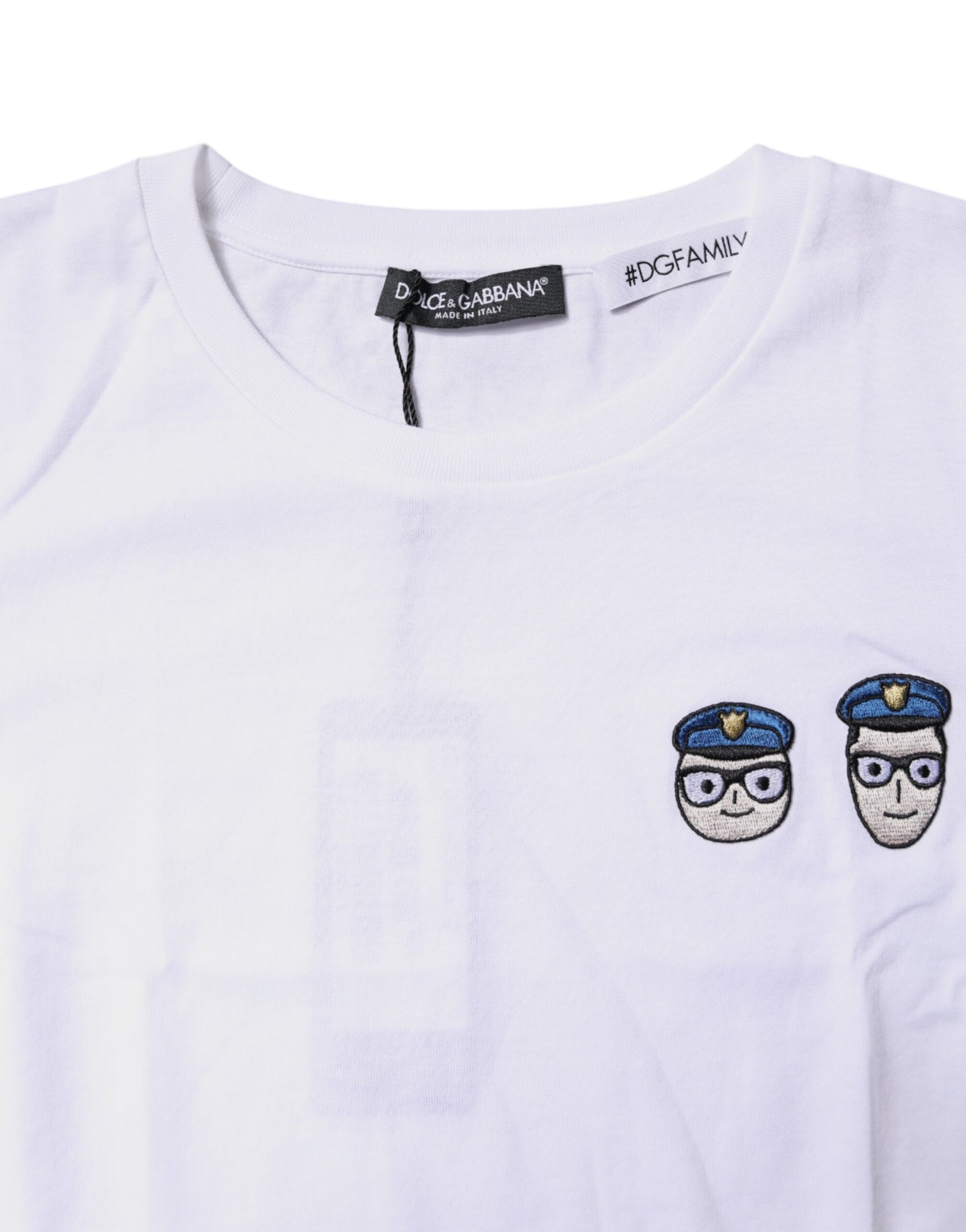 Dolce & Gabbana White #DGFamily Cotton Crew Neck T-shirt Dolce & Gabbana