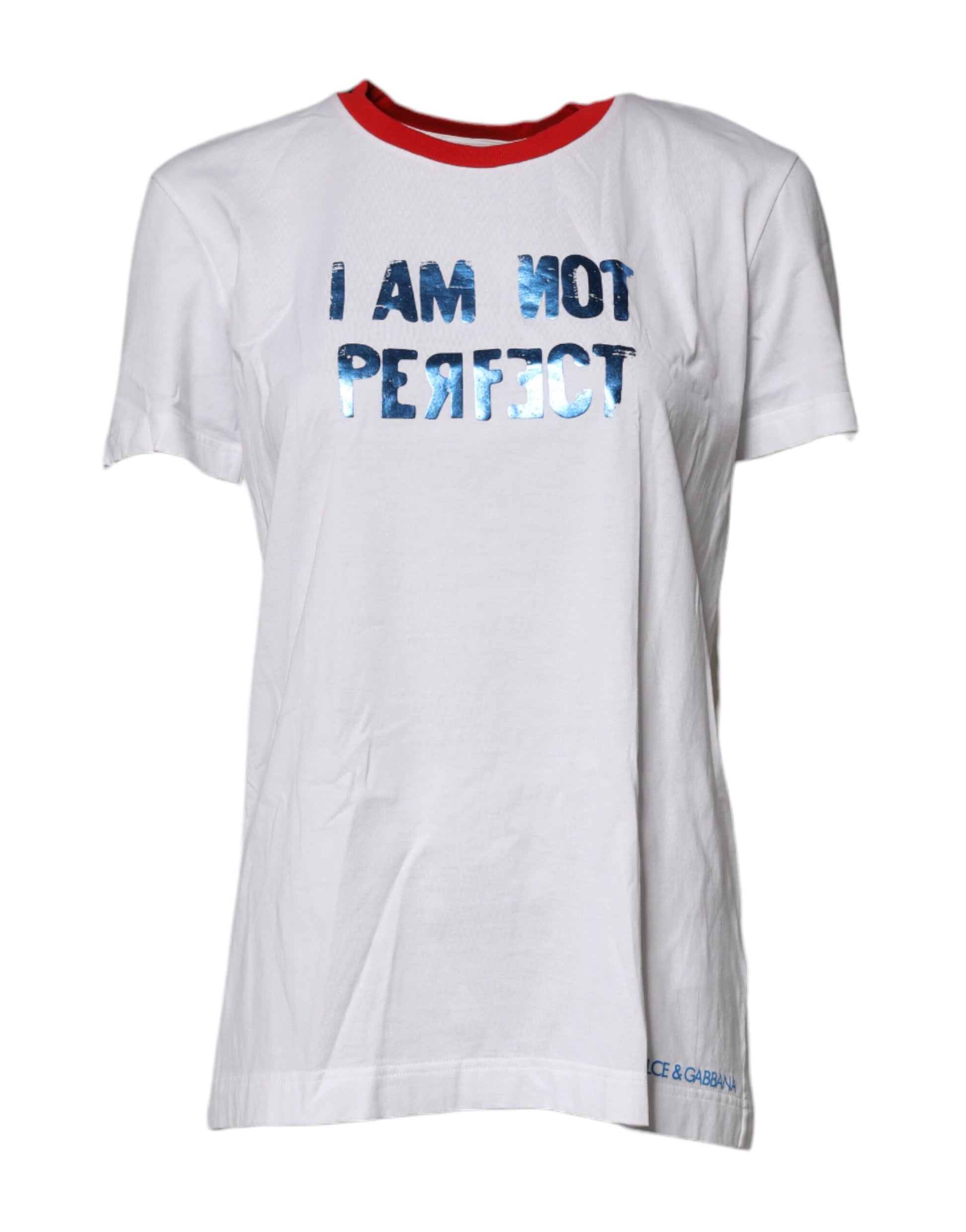 Dolce & Gabbana White Graphic Print Cotton Crew Neck T-shirt Dolce & Gabbana