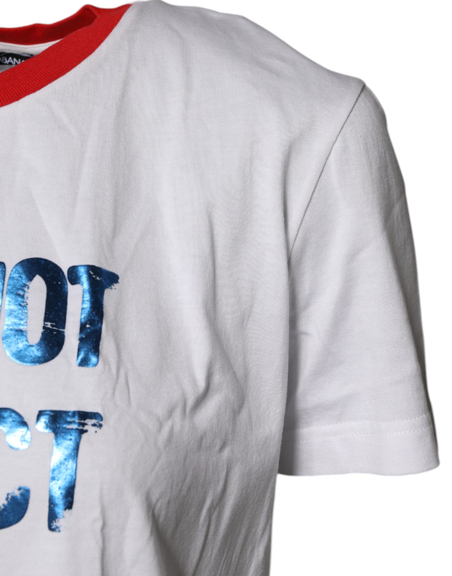 Dolce & Gabbana White Graphic Print Cotton Crew Neck T-shirt Dolce & Gabbana