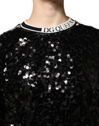Dolce & Gabbana Black DG Queen Sequin Pullover Sweater - Eljoys Fashion 