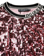 Dolce & Gabbana Pink DG Queen Sequin Pullover Sweater