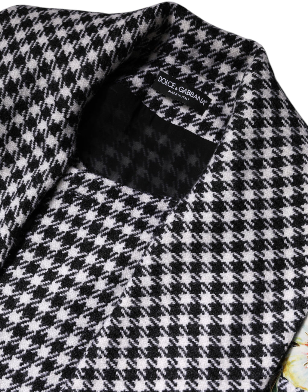 Dolce & Gabbana Black White Monochrome Patterned Floral Cape Jacket - Eljoys Fashion 