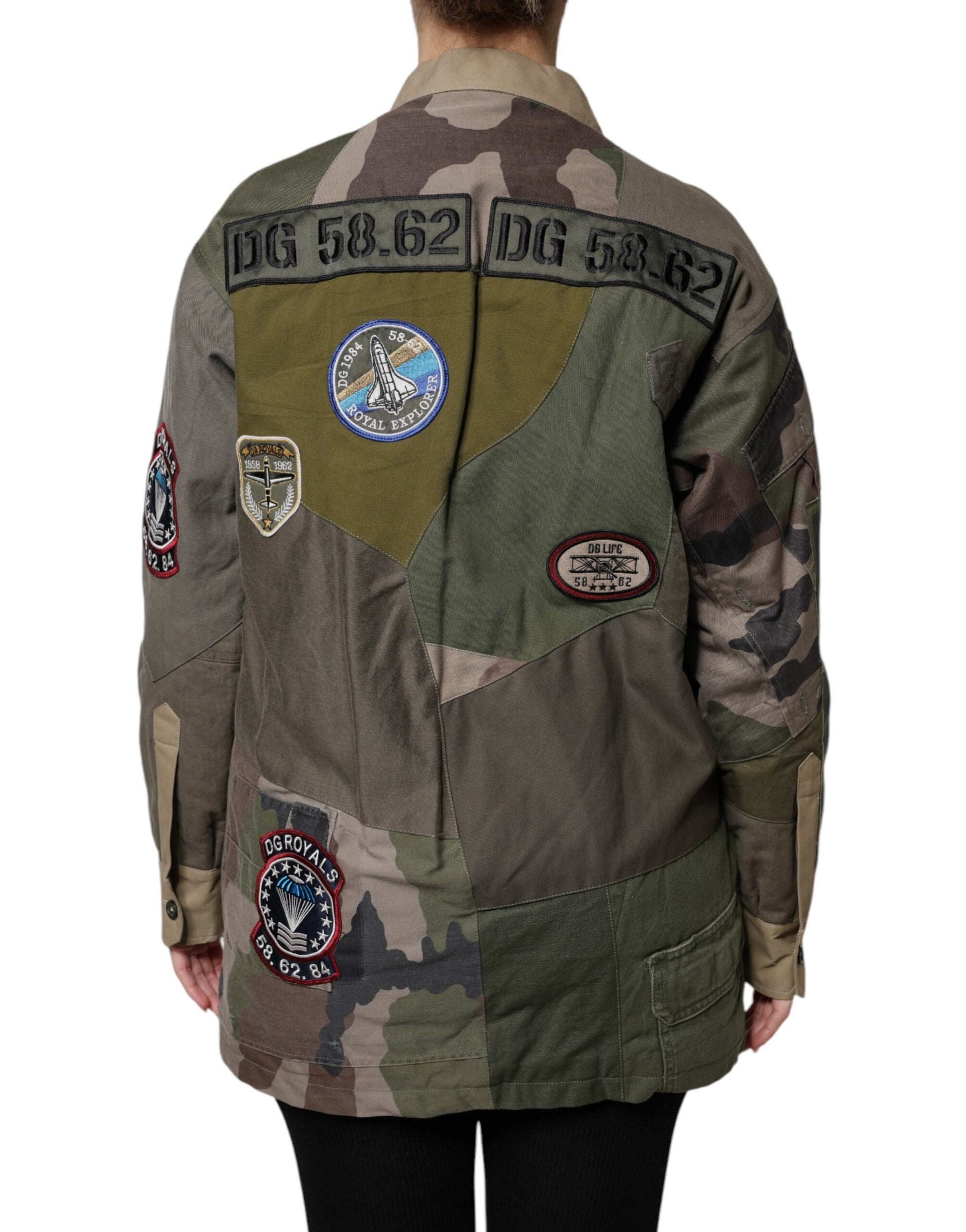 Dolce & Gabbana Military Green Cotton Button Down Jacket Dolce & Gabbana