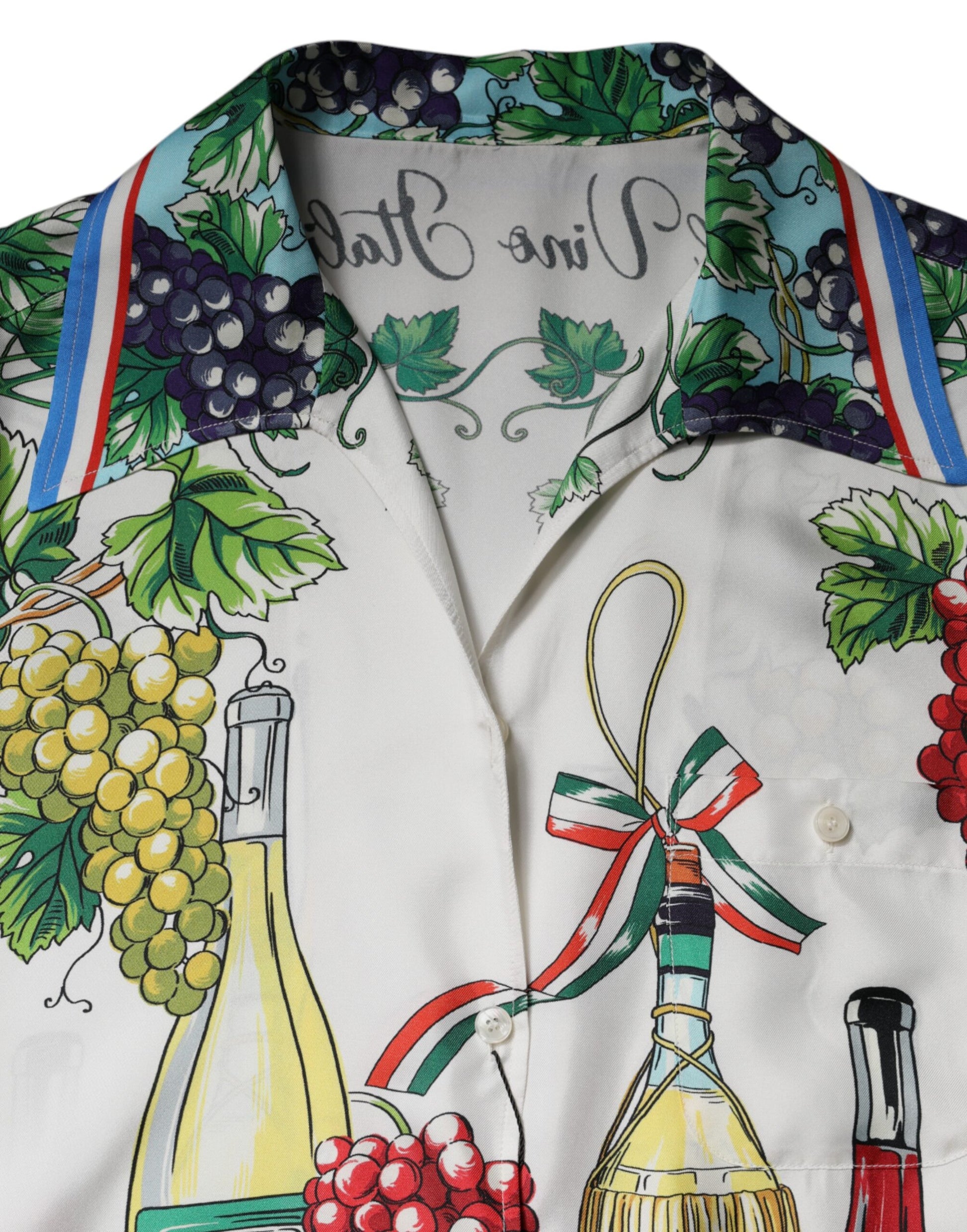 Dolce & Gabbana Multicolor Short Sleeve Silk Food Shirt Top Dolce & Gabbana