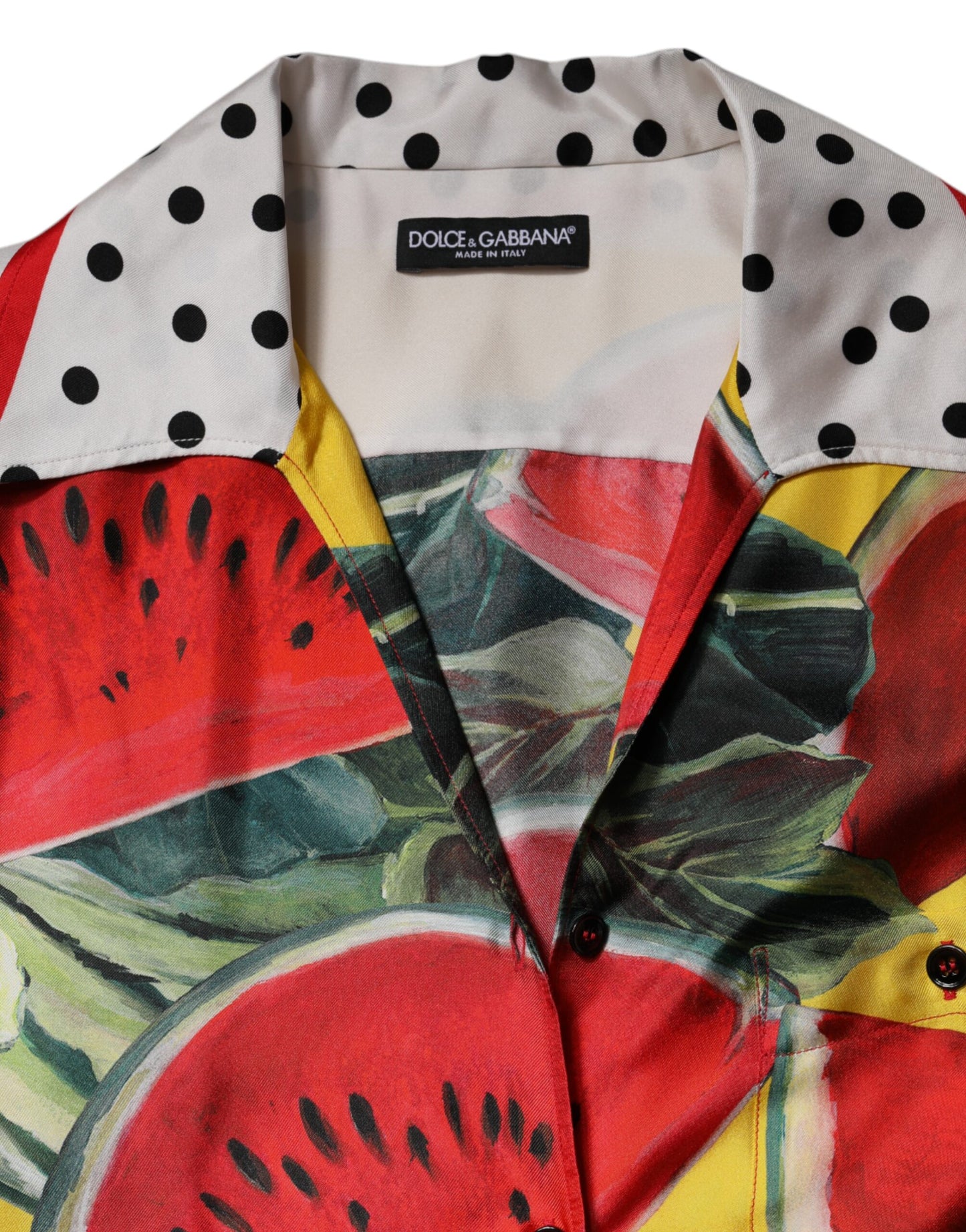 Dolce & Gabbana Multicolor Watermelon Collared Shirt Top Dolce & Gabbana