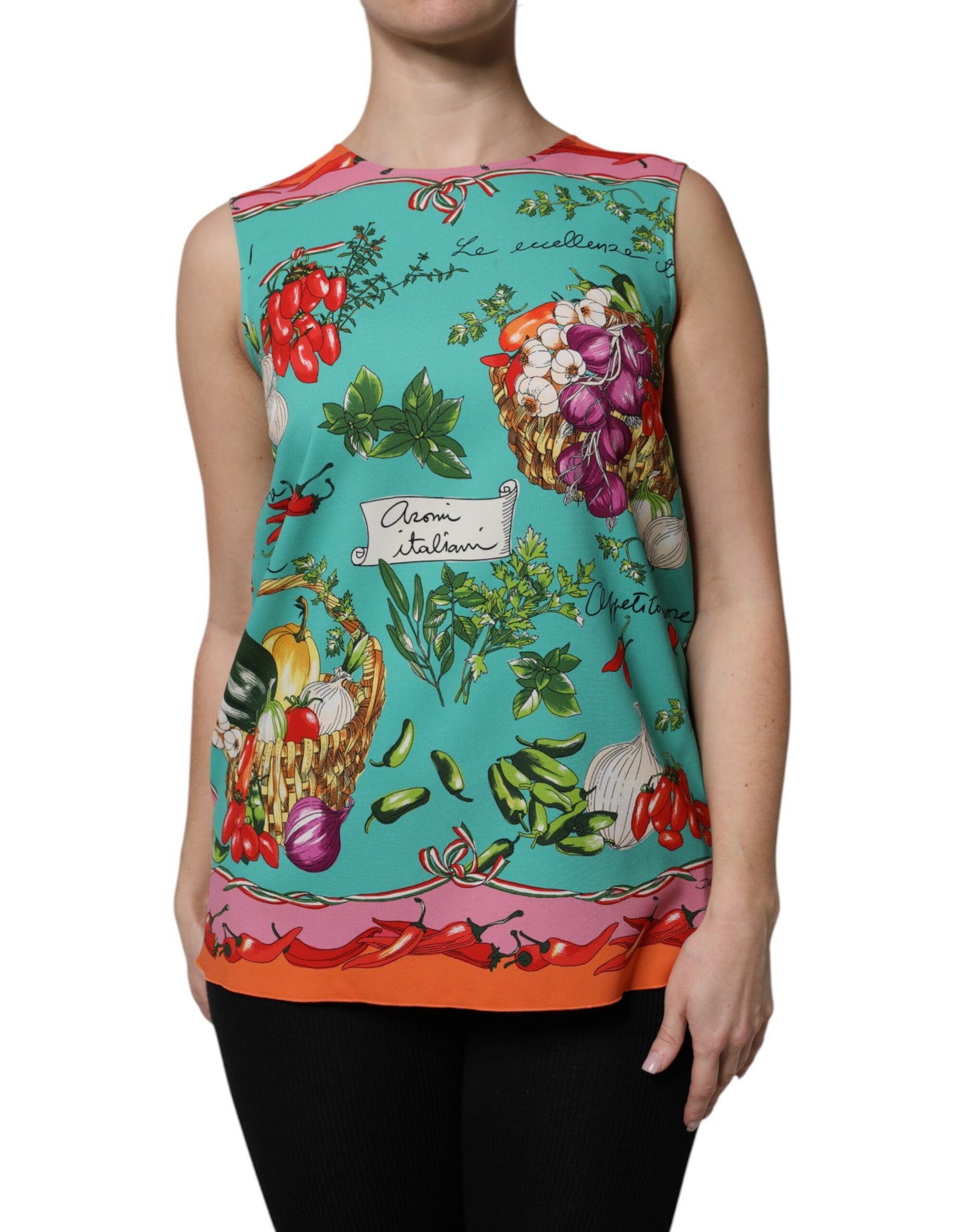 Dolce & Gabbana Multicolor Floral Silk Sleeveless Tank Top Dolce & Gabbana